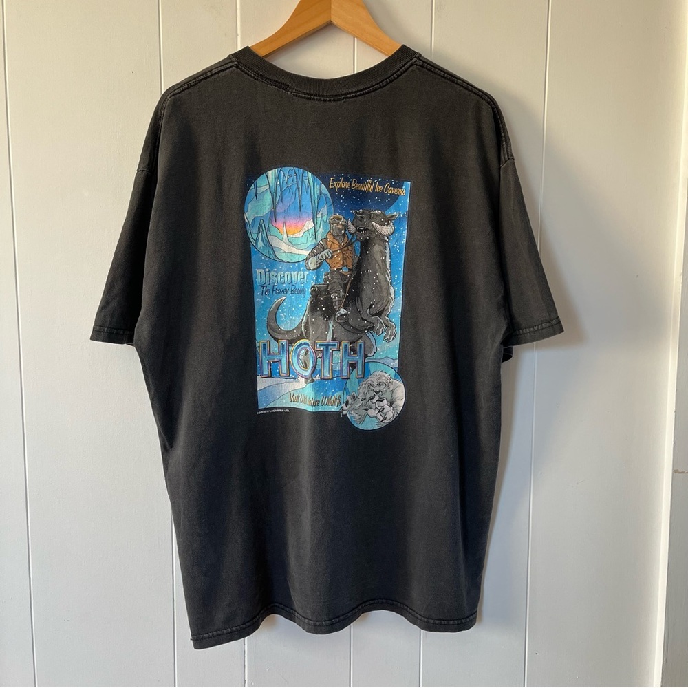 Rare Vintage Disney Parks Visit Hoth Star Wars Double Sided Shirt Tours World